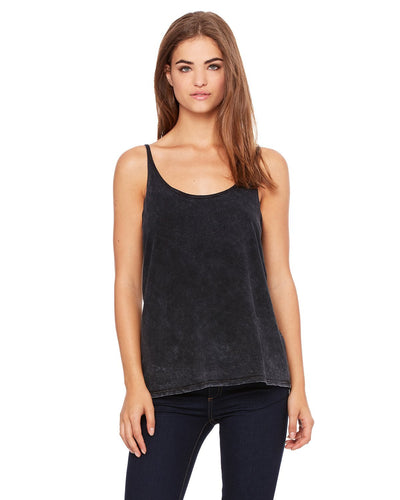 bella + canvas ladies slouchy tank 8838 blk mineral wsh