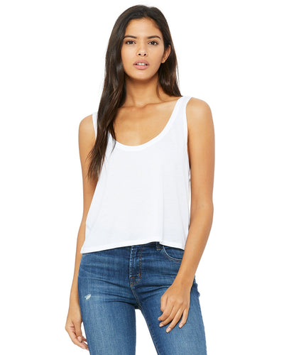 bella + canvas ladies flowy boxy tank 8880 white