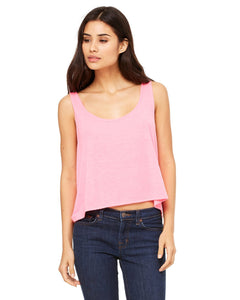 bella + canvas ladies flowy boxy tank 8880 neon pink
