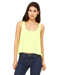 bella + canvas ladies flowy boxy tank 8880 neon yellow