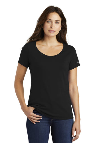 nike ladies core cotton scoop neck tee nkbq5236 black