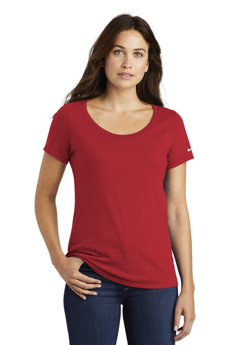 nike ladies core cotton scoop neck tee nkbq5236 gym red
