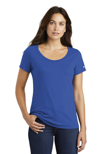 nike ladies core cotton scoop neck tee nkbq5236 rush blue