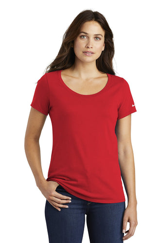 nike ladies core cotton scoop neck tee nkbq5236 university red