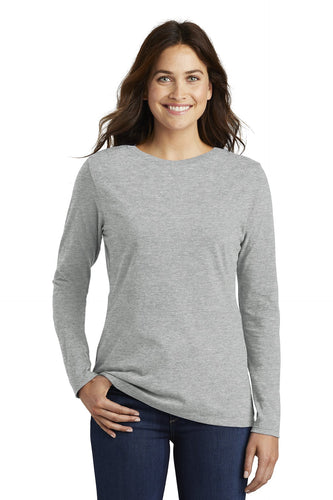 nike ladies core cotton long sleeve tee nkcd7300 dark grey heather