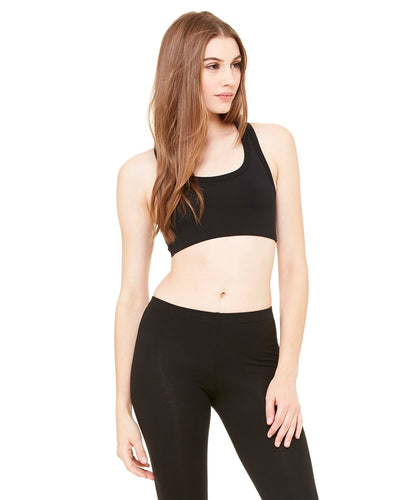 bella + canvas ladies nylon/spandex sports bra 970 black