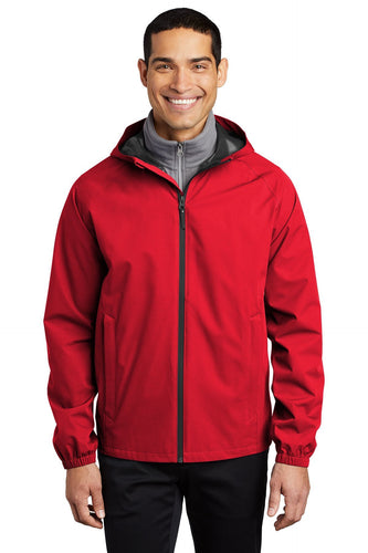 Port Authority Deep Red J407 jacket company logo