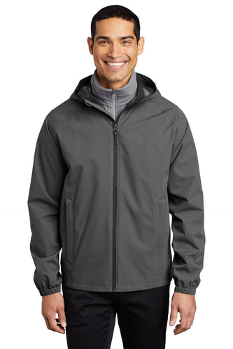 Port Authority Graphite Grey J407 jacket company logo
