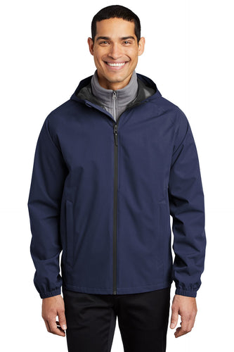 Port Authority True Navy J407 jacket company logo