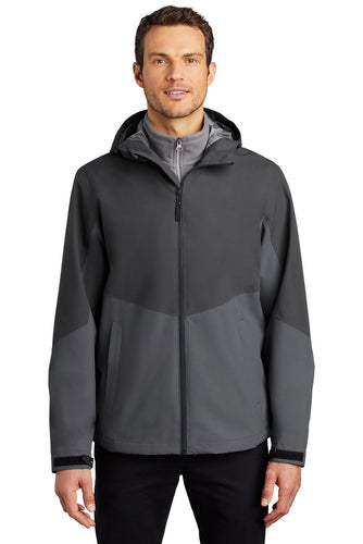 Port Authority Storm Grey/ Shadow Grey J406 jacket company logo
