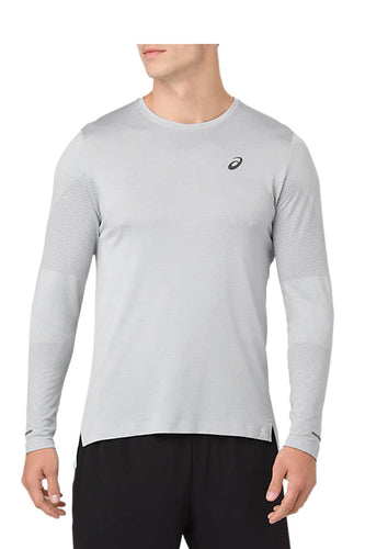 asics seamless long sleeve top a285 mid grey