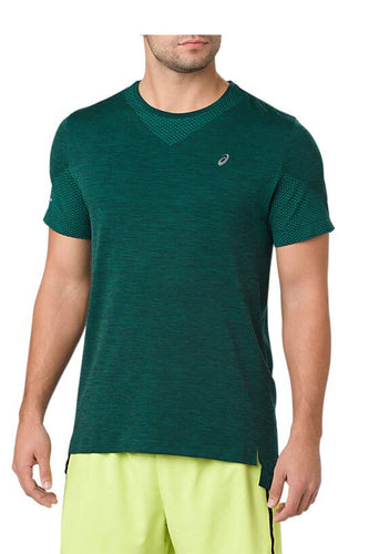 asics seamless short sleeve top a287 everglade heather