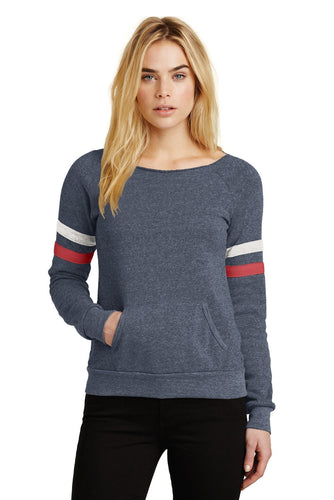 alternative apparel eco true navy/ eco ivory/ eco true red aa9583 custom dri fit sweatshirts