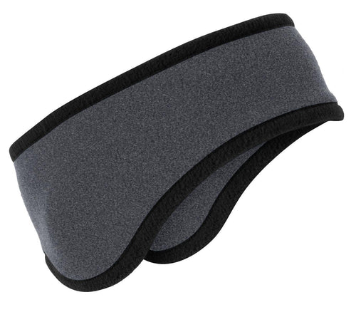 port authority two color fleece headband midnight heather