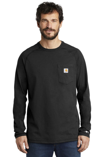 carhartt force cotton delmont long sleeve t-shirt ct100393 black