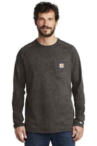 carhartt force cotton delmont long sleeve t-shirt ct100393 carbon heather
