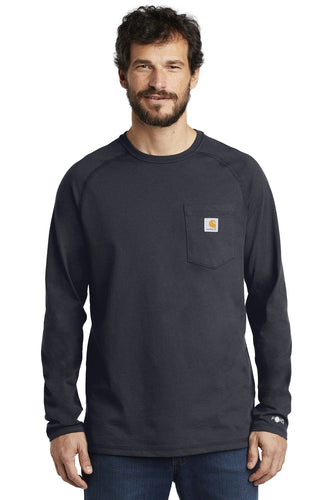 carhartt force cotton delmont long sleeve t-shirt ct100393 navy