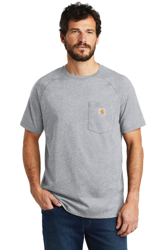 carhartt force cotton delmont short sleeve t-shirt ct100410 heather grey