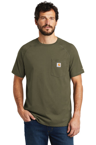 carhartt force cotton delmont short sleeve t-shirt ct100410 moss