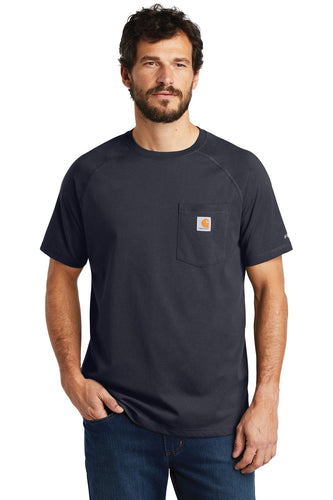 carhartt force cotton delmont short sleeve t-shirt ct100410 navy