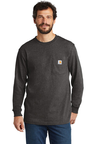 carhartt workwear pocket long sleeve t-shirt ctk126 carbon heather