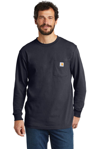 carhartt workwear pocket long sleeve t-shirt ctk126 navy