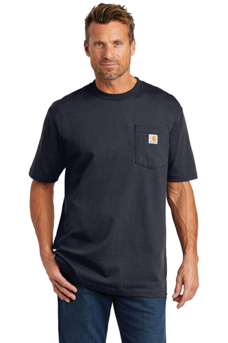carhartt workwear pocket short sleeve t-shirt ctk87 navy