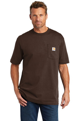 carhartt tall workwear pocket short sleeve t-shirt cttk87 dark brown