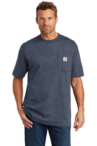 carhartt tall workwear pocket short sleeve t-shirt cttk87 dk cobalt bl h