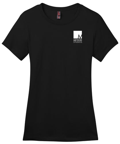 district made ladies perfect weight crew tee dm104l jet black method studios