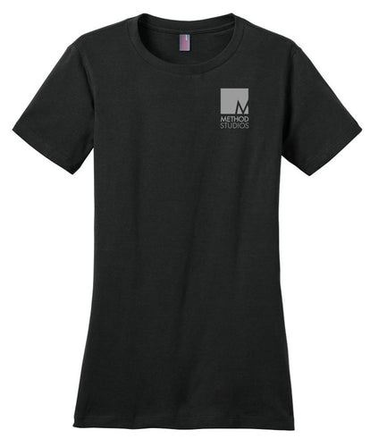 district made ladies perfect weight crew tee dm104l jet black method studios 1