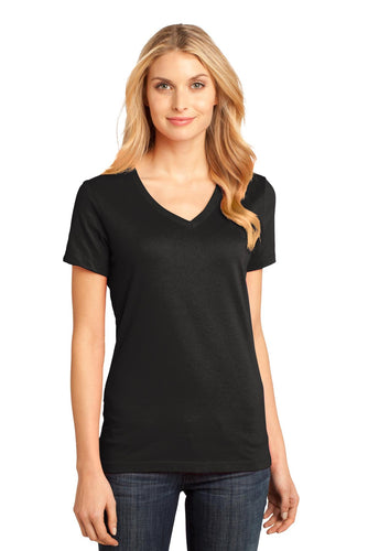 district made ladies perfect weight v neck tee jet black