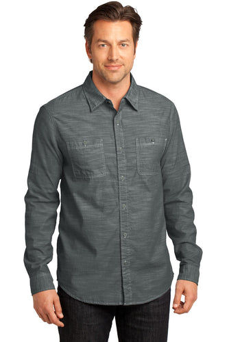 District Made Grey DM3800 custom work shirts