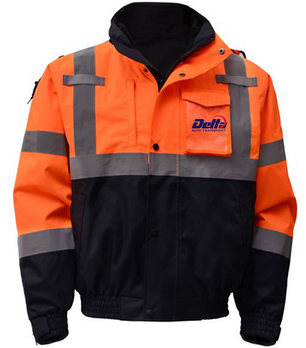 Class 3 3-IN-1 Waterproof Bomber With Removable Fleece 8004 Orange  [Delta Auto]