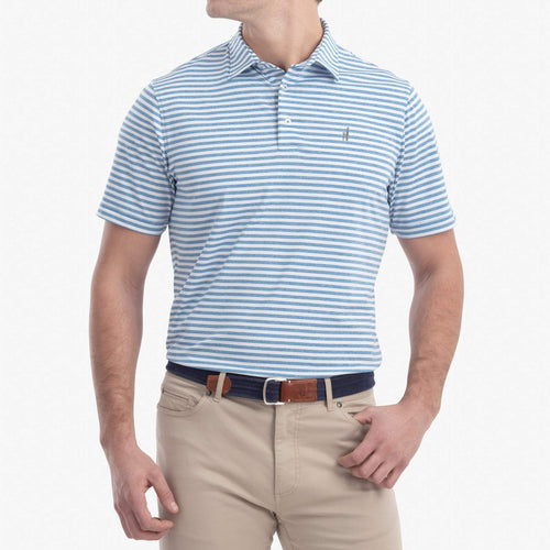 Johnnie O Smith Striped Prep Formance Jersey Polo JMPO2410 Neptune