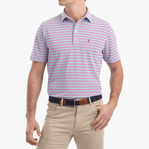 Johnnie O Airlie Striped Prep Formance Pique Polo JMPO2480 Niagara