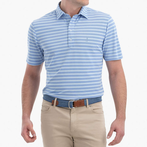 Johnnie O Airlie Striped Prep Formance Pique Polo JMPO2480 Riptide