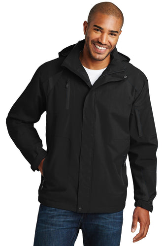 port authority black/black j304 business jackets with logo