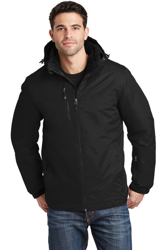 port authority black/ black j332 jackets with company logo