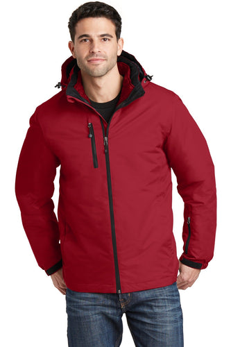 port authority rich red/ black j332 jackets with company logo