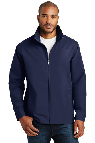 port authority true navy j701 jacket company logo
