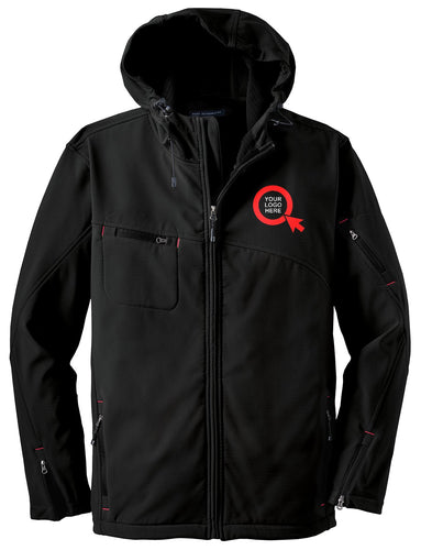Port Authority Black/Engine Red J706 jackets with company logo