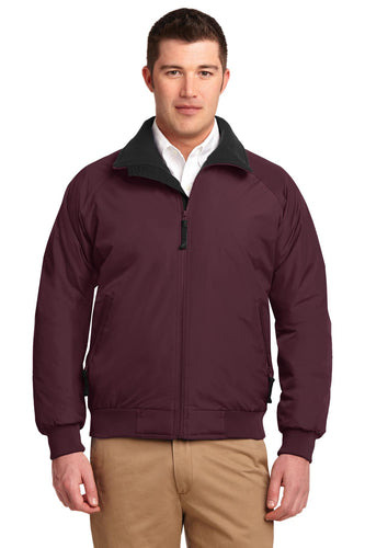 port authority maroon/true black j754 business logo jackets