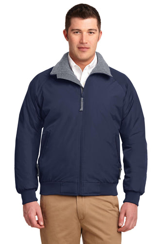 port authority true navy/grey heather j754 business logo jackets