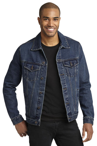 port authority denim blue j7620 embroidered jacket custom