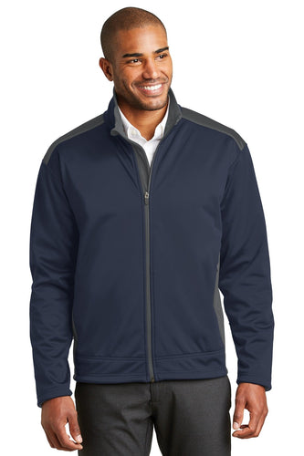 port authority navy/graphite j794 company embroidered jackets