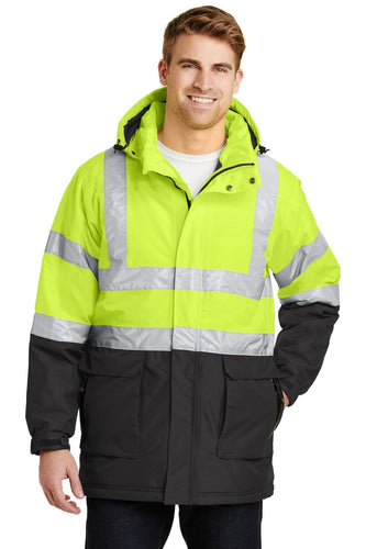 port authority safety yellow/ black/reflective j799s embroidered team jackets