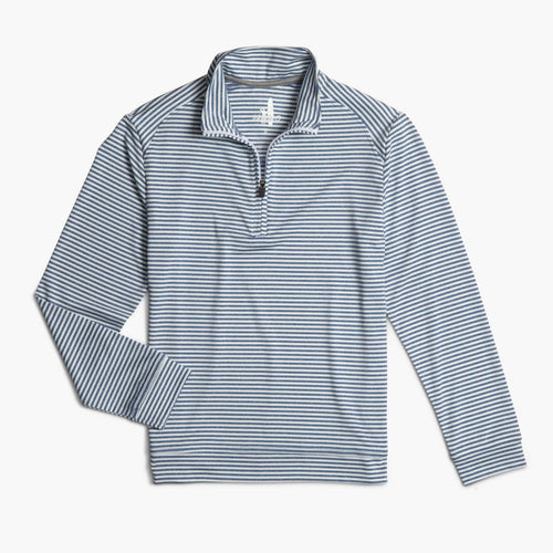 Johnnie O Turn Jr Light Weight Striped Prep Formace 1 4 Pullover JBKO1690 Lake