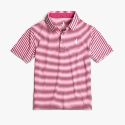 Johnnie O Bunker Striped Prep Formance Jr Polo JBPO2080 Rose