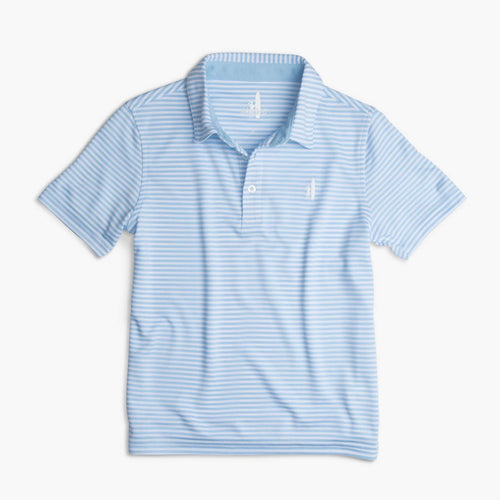 Johnnie O Bunker Striped Prep Formance Jr Polo JBPO2080 Gulf Blue